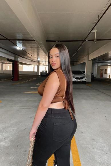 MIAMI CROP TOP BROWN
