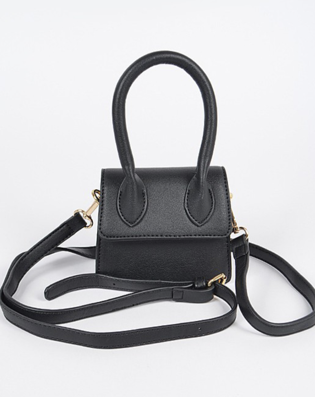 MILA BLACK ONE HANDLE MINI CLUTCH - Samunsboutique