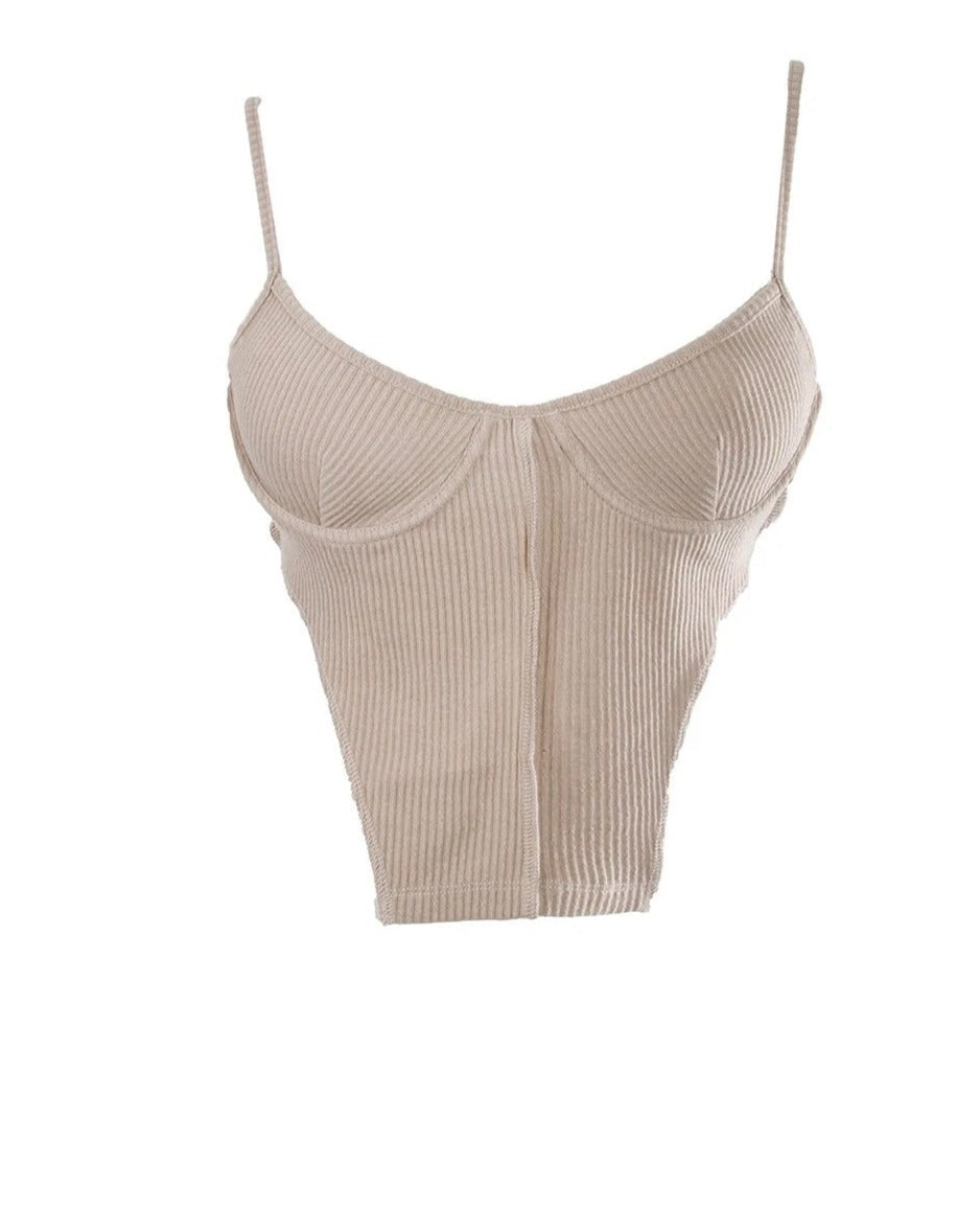 HIDDEN HILLS RIB ANGEL FRONT CROP TOP - Samunsboutique