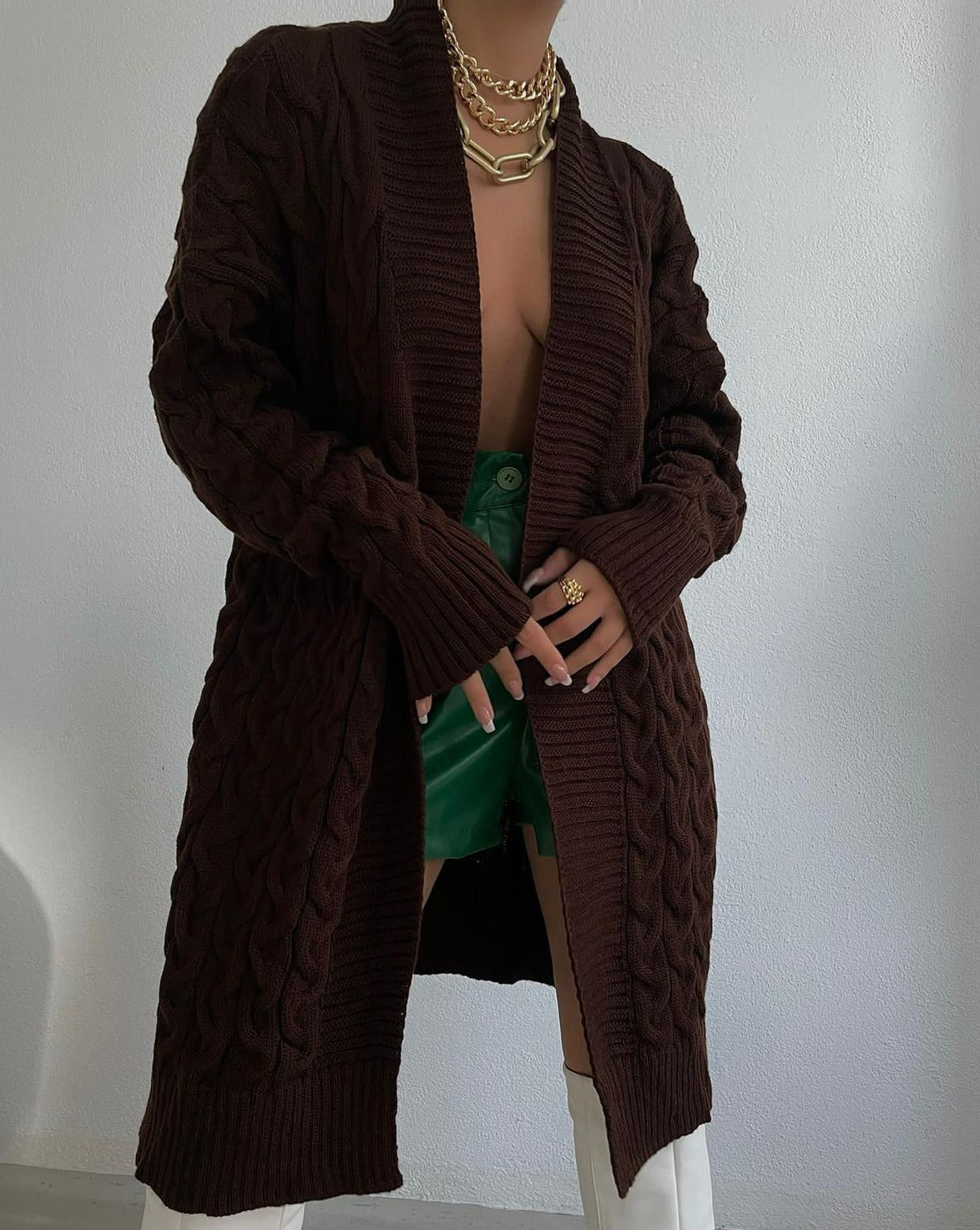 Rear view of the Lori Oversized Cardigan, highlighting its stylish fit and versatile design