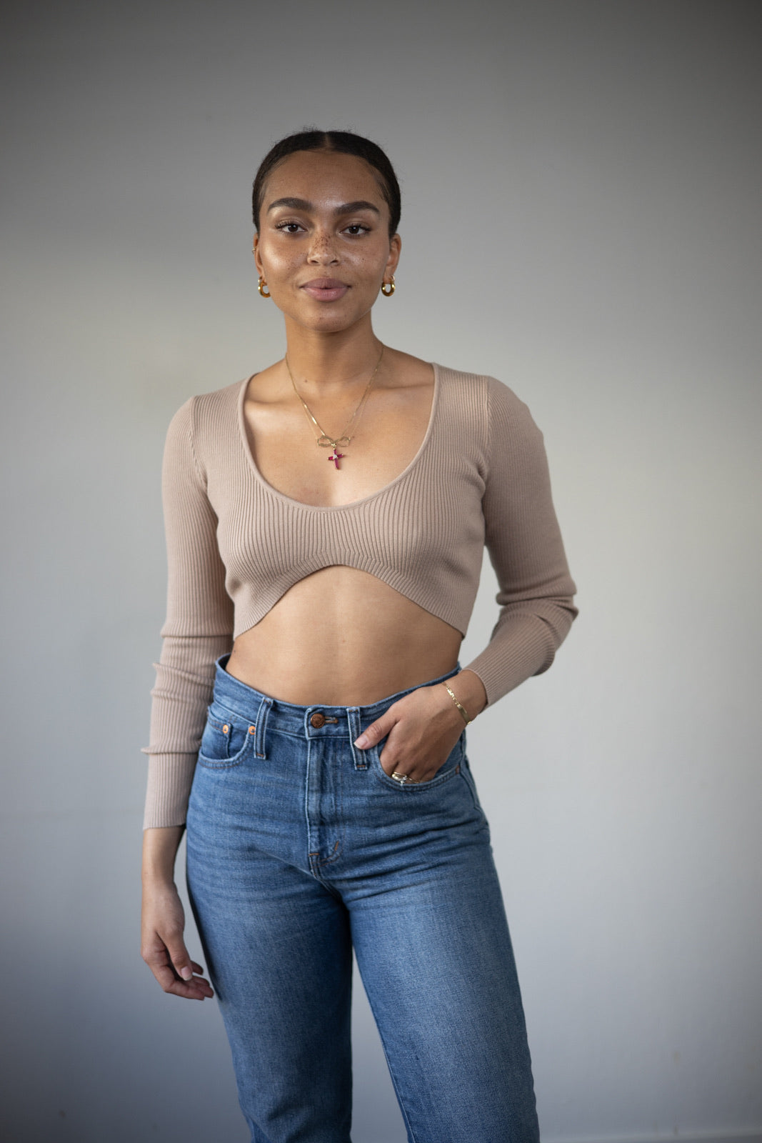 MOON SHINE CURVE RIB CROPTOP - Samunsboutique