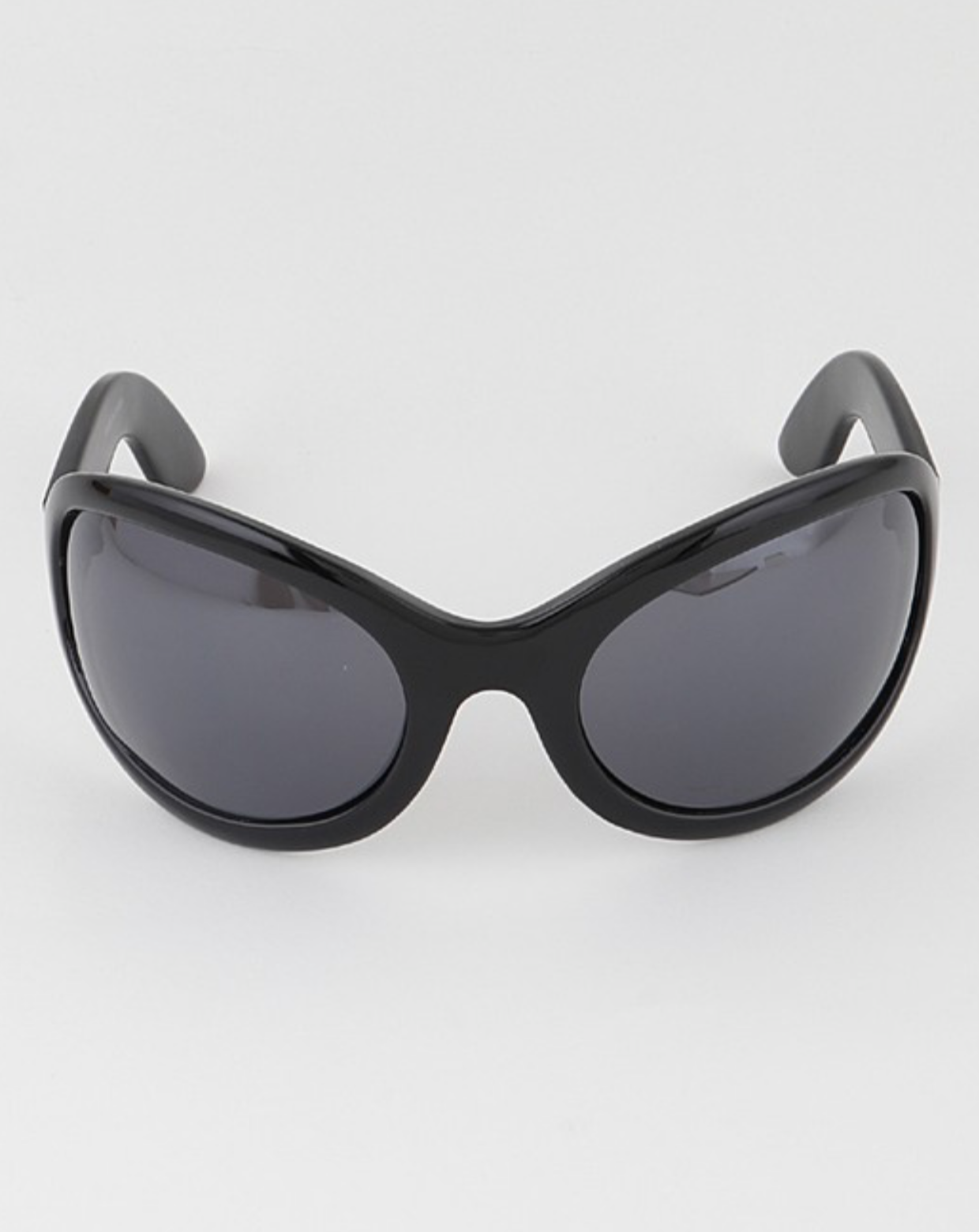 Black Ultra Curved Round Sunglasses
