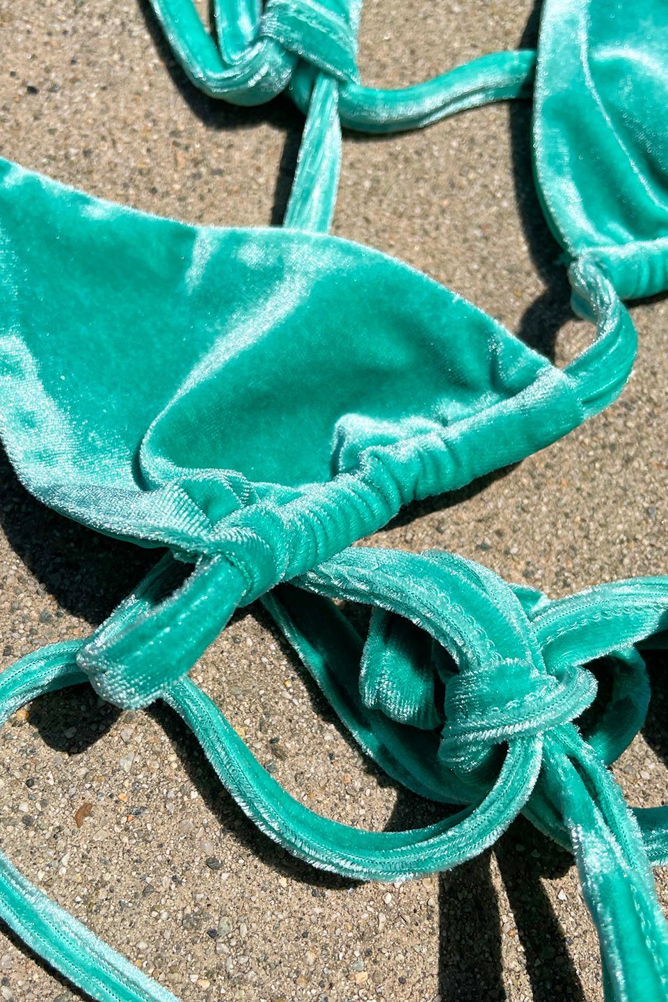 Cher Velvet Triangle Two Piece Bikini Aqua