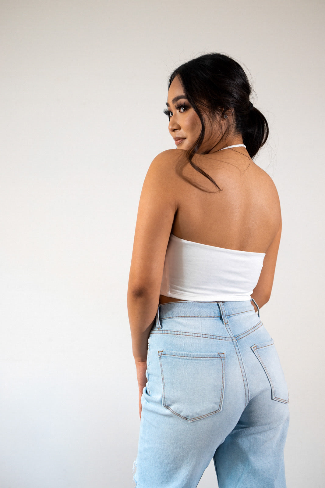 KIMORA HALTER CROP TOP - Samunsboutique