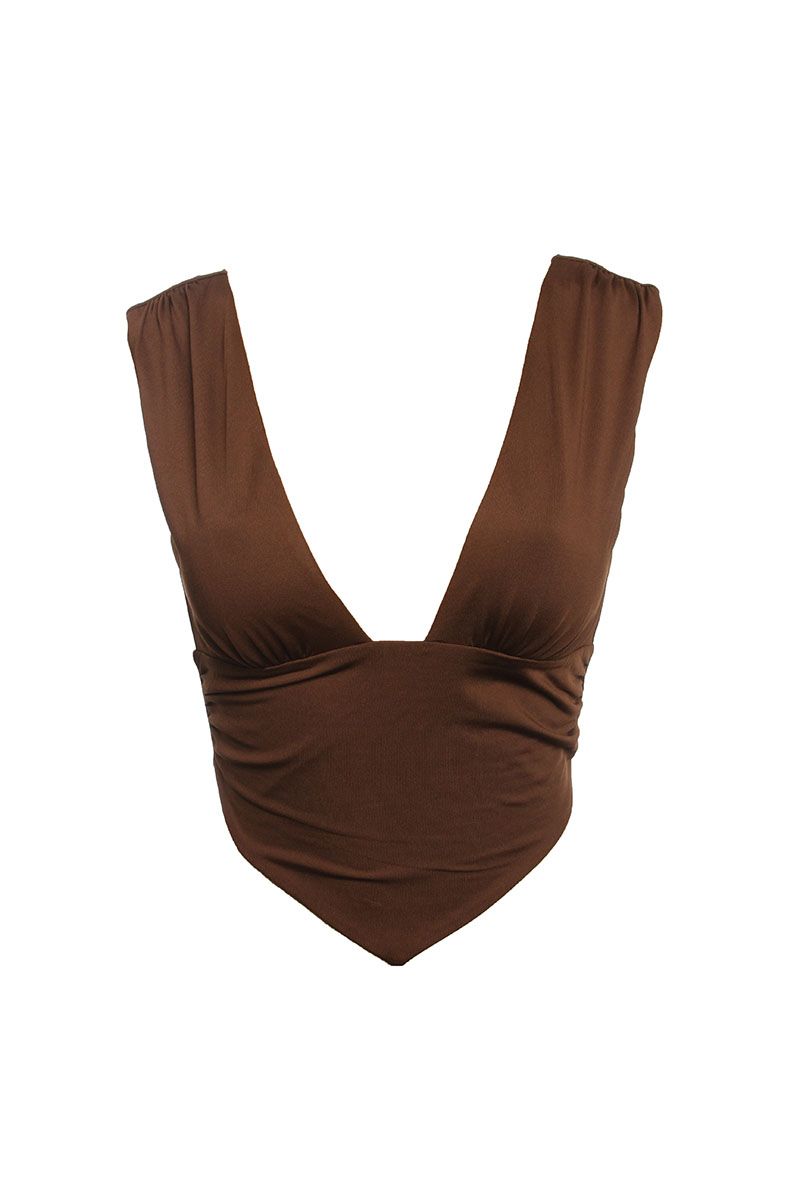 MIAMI CROP TOP BROWN