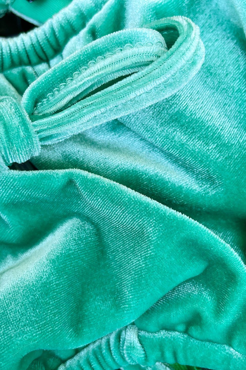 Cher Velvet Triangle Two Piece Bikini Aqua