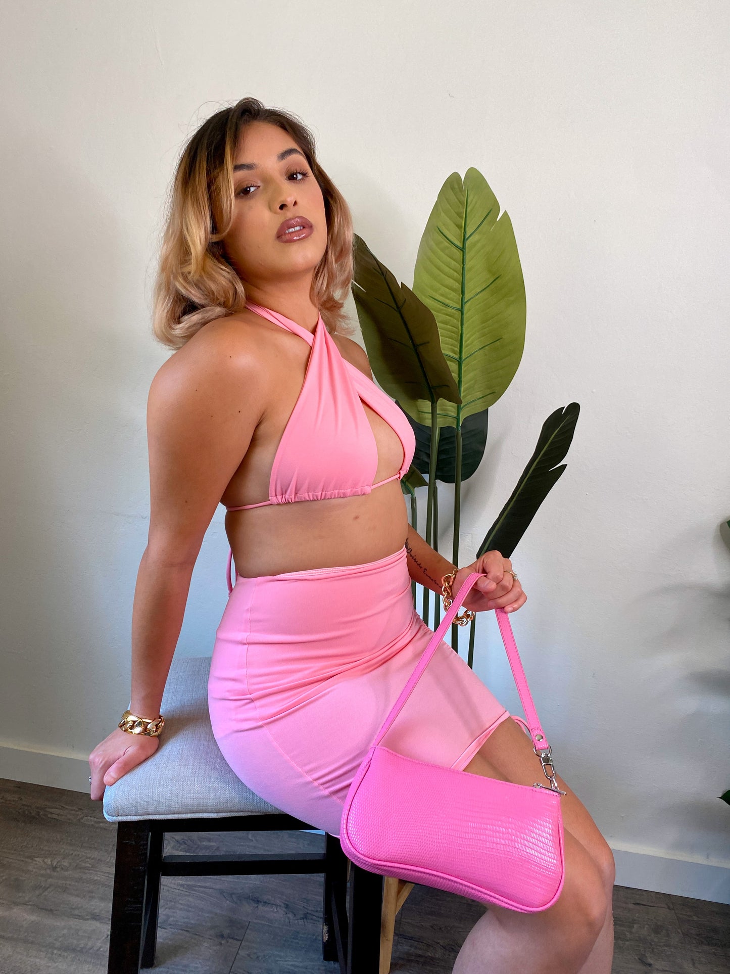 PINK TWO PIECE SET - Samunsboutique