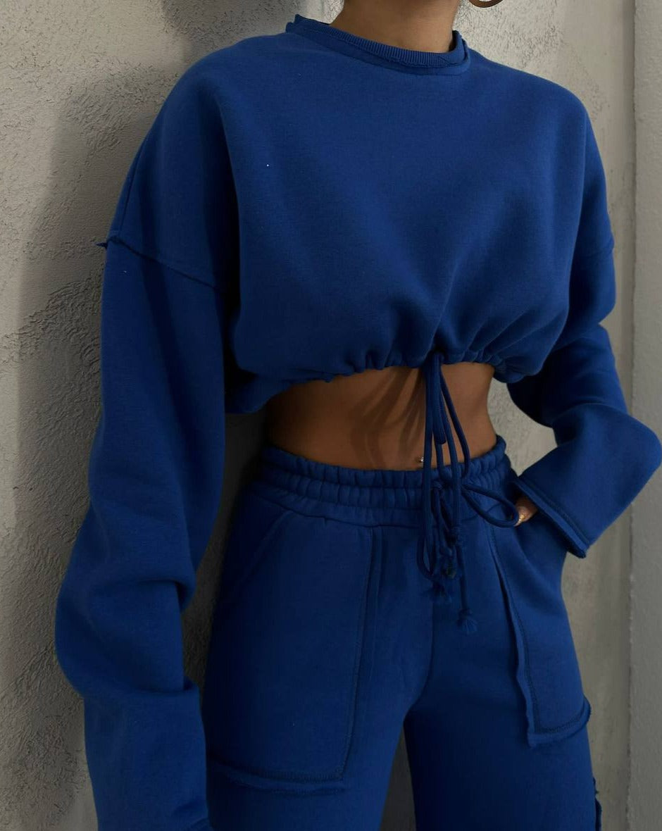 Blue-cropped-hoodie-and-wide-leg-cargo-sweats-street-style-loungewear