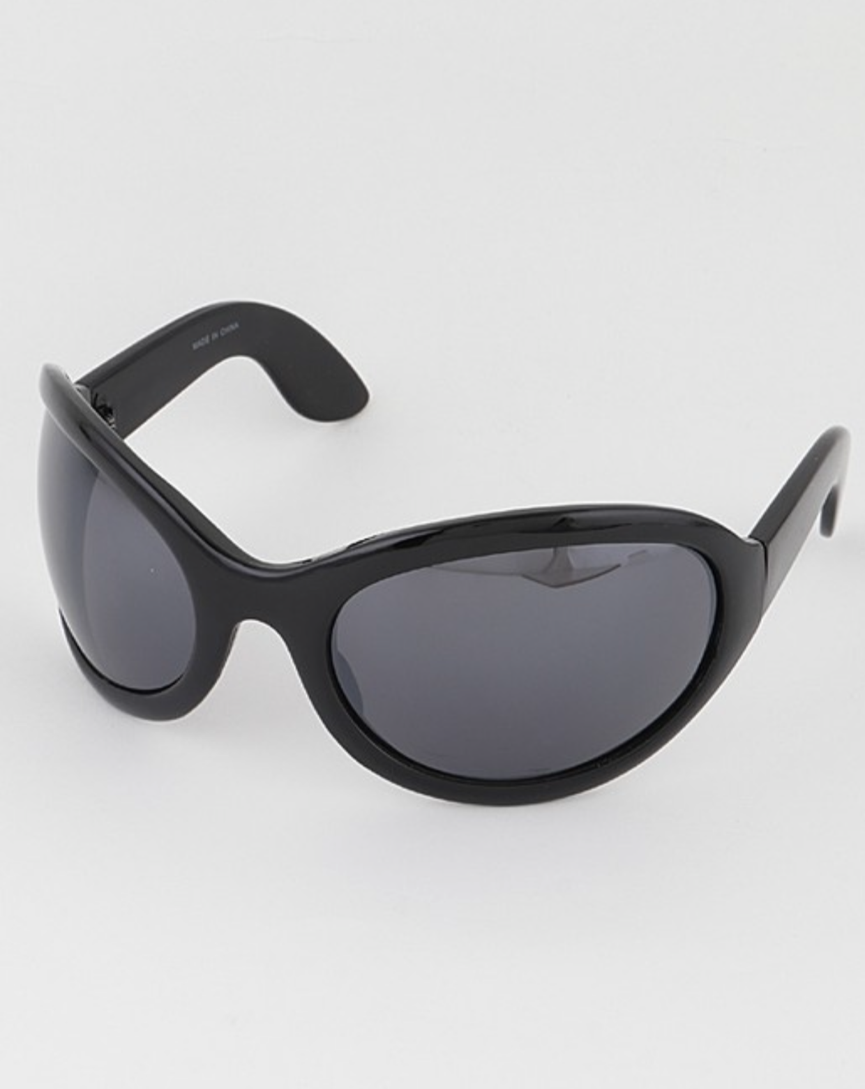 Black Ultra Curved Round Sunglasses