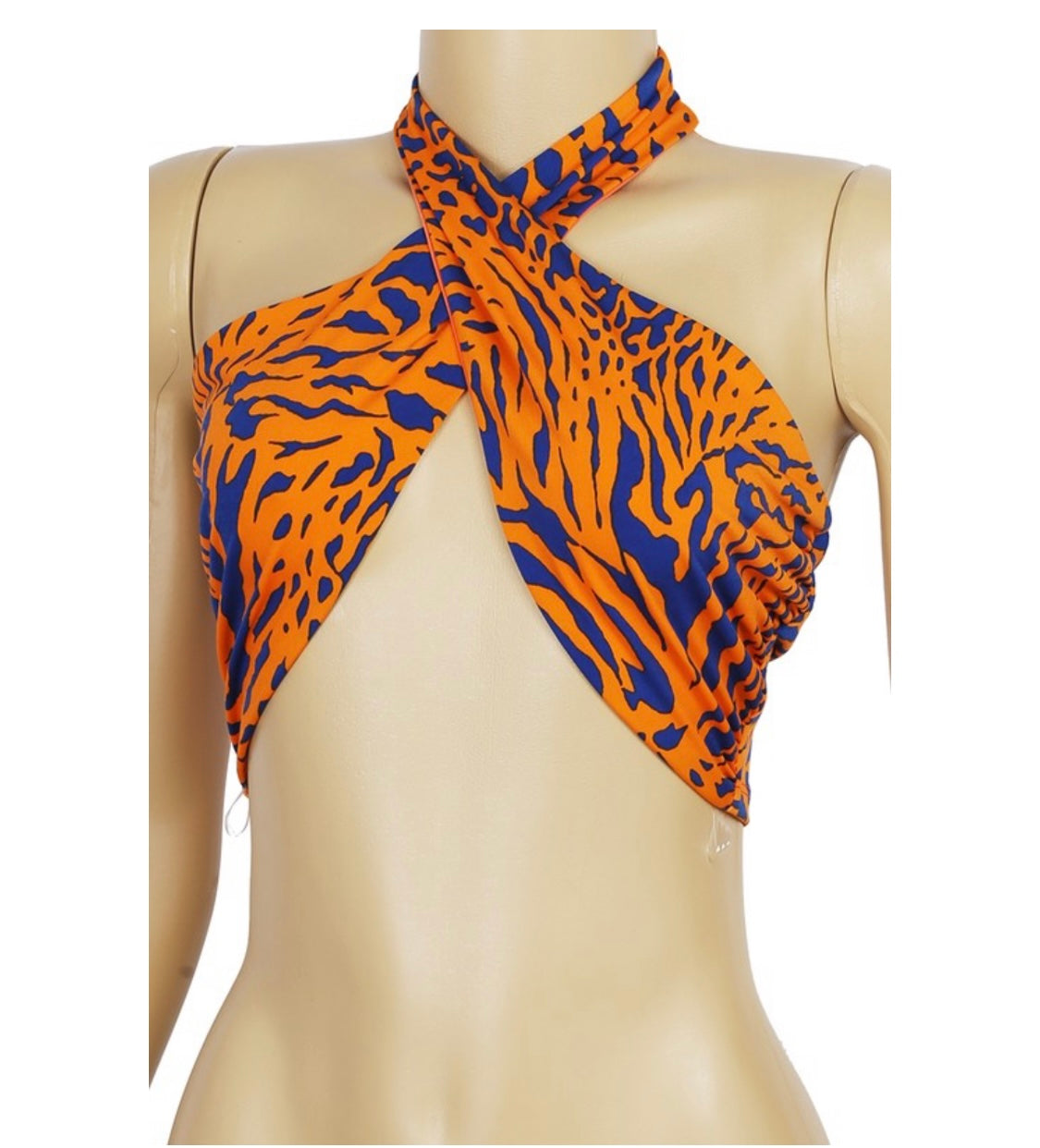 BALI HALTER CROP TOP ORANGE - Samunsboutique