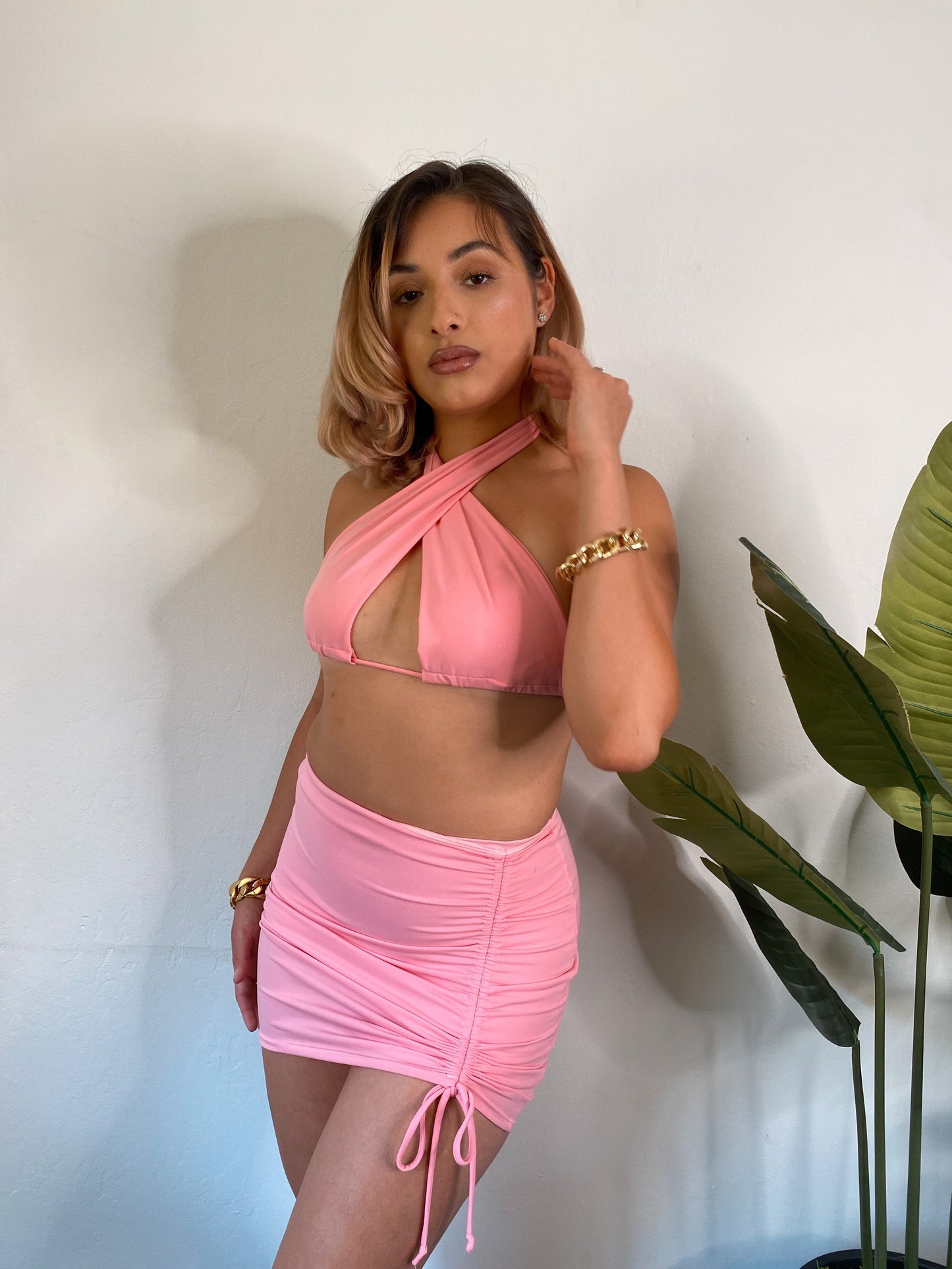 PINK TWO PIECE SET - Samunsboutique